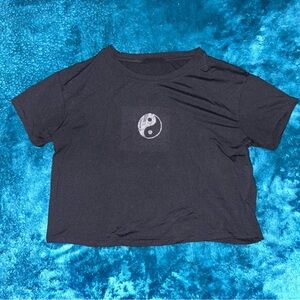 Rhinestone yin yang tee
